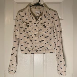 Triangle Print Denim Jacket